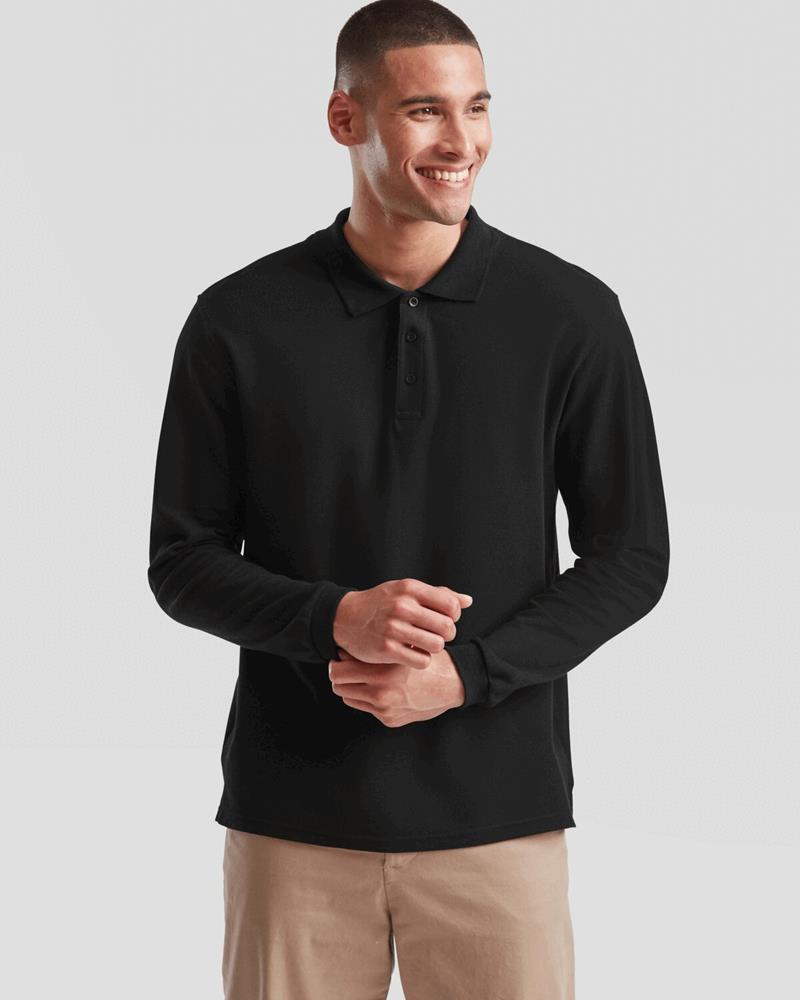 3. Fruit of the Loom - SS37 - PREMIUM LONG SLEEVE POLO SHIRT - Image 1