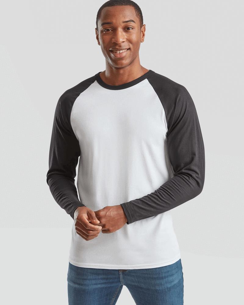 SS009M Fruit of the Loom - SS09 - VALUEWEIGHT LONG SLEEVE BASEBALL T - Image 1