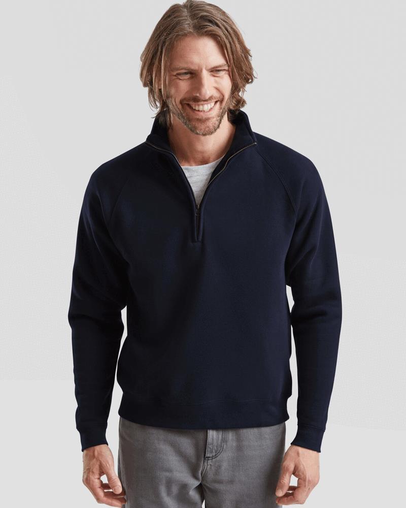 SS108M Fruit of the Loom - SS108 - PREMIUM 70/30 ZIP NECK SWEAT - Image 1