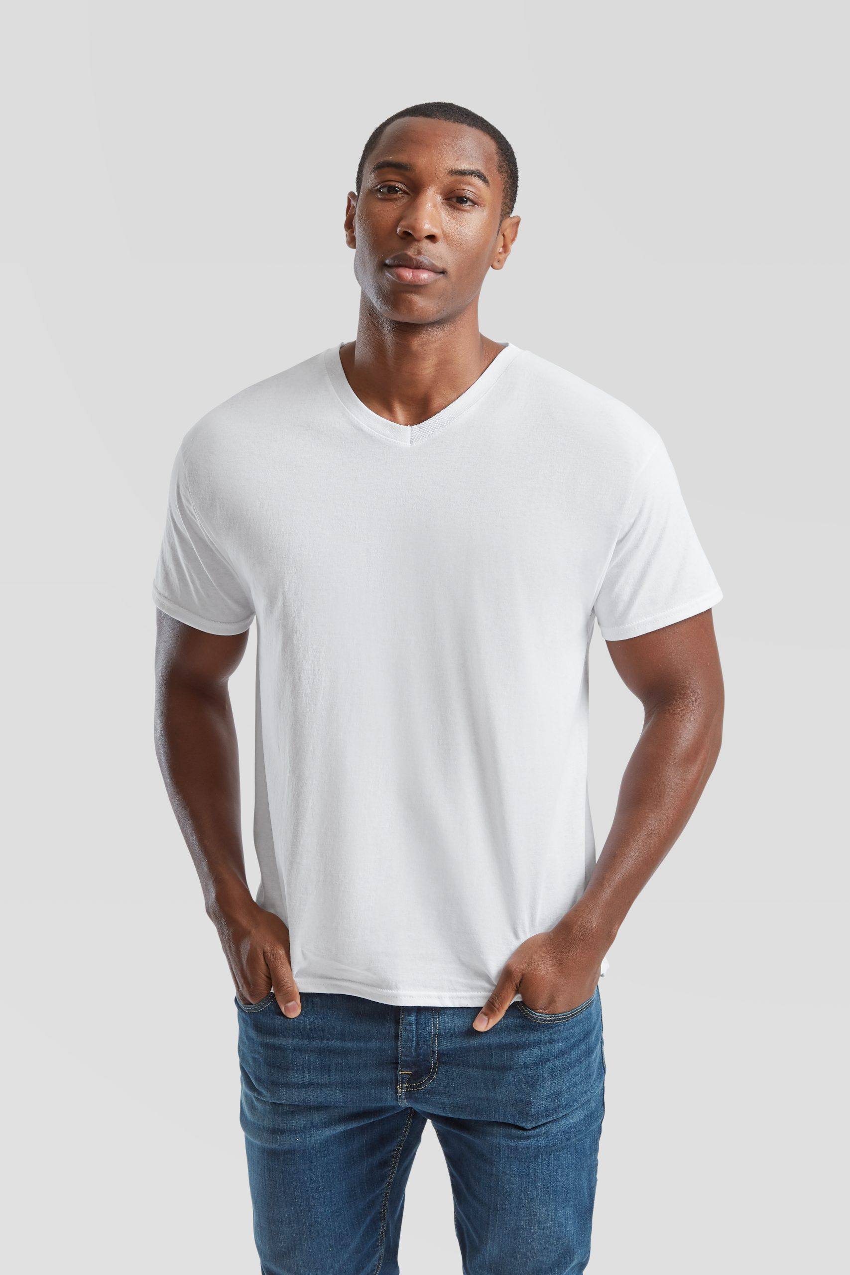SS142 (4) Fruit of the Loom - SS142 - ORIGINAL V-NECK T - Image 1