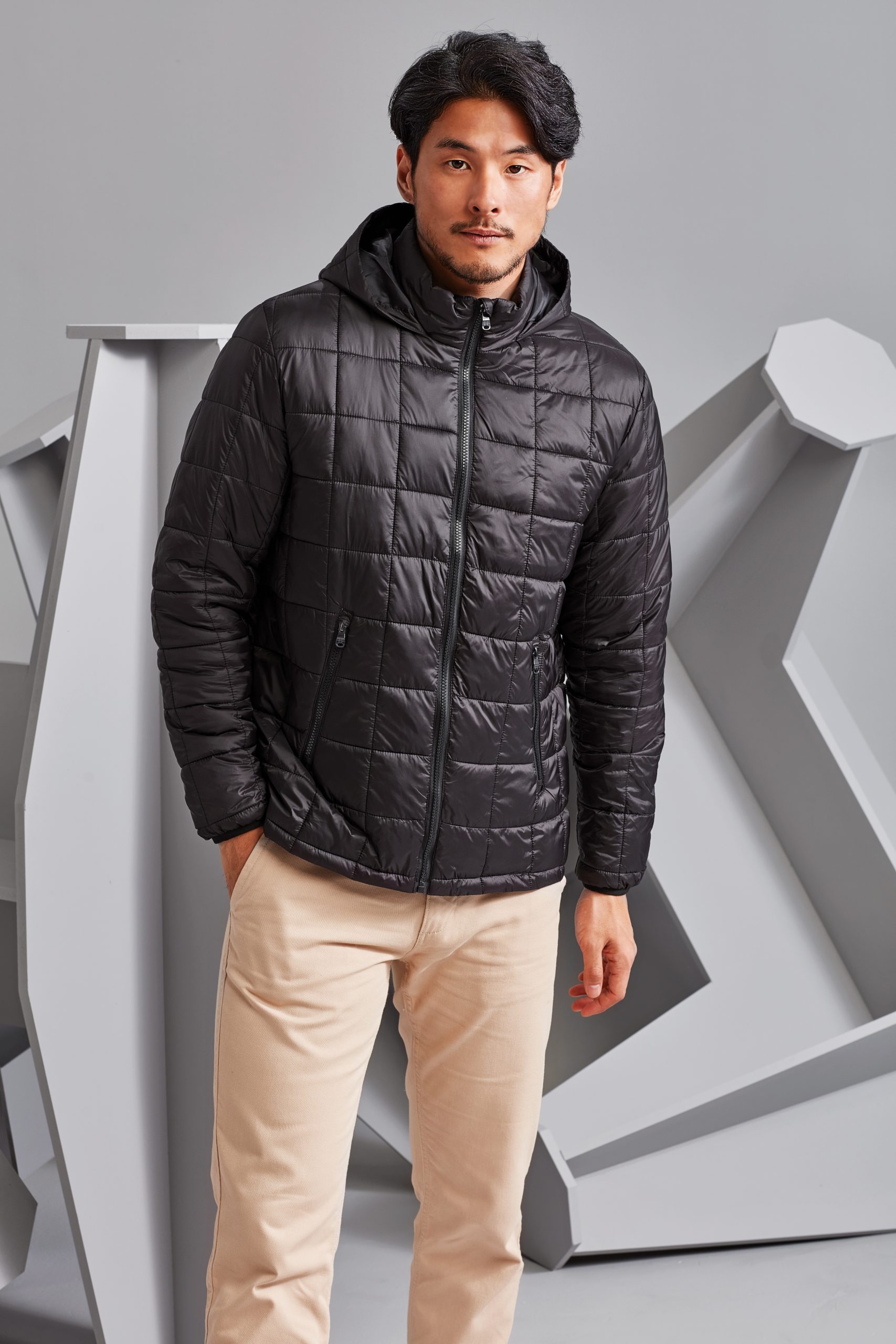 TS025 (2) 2786 - TS025 - BOX QUILT HOODED JACKET - Image 1
