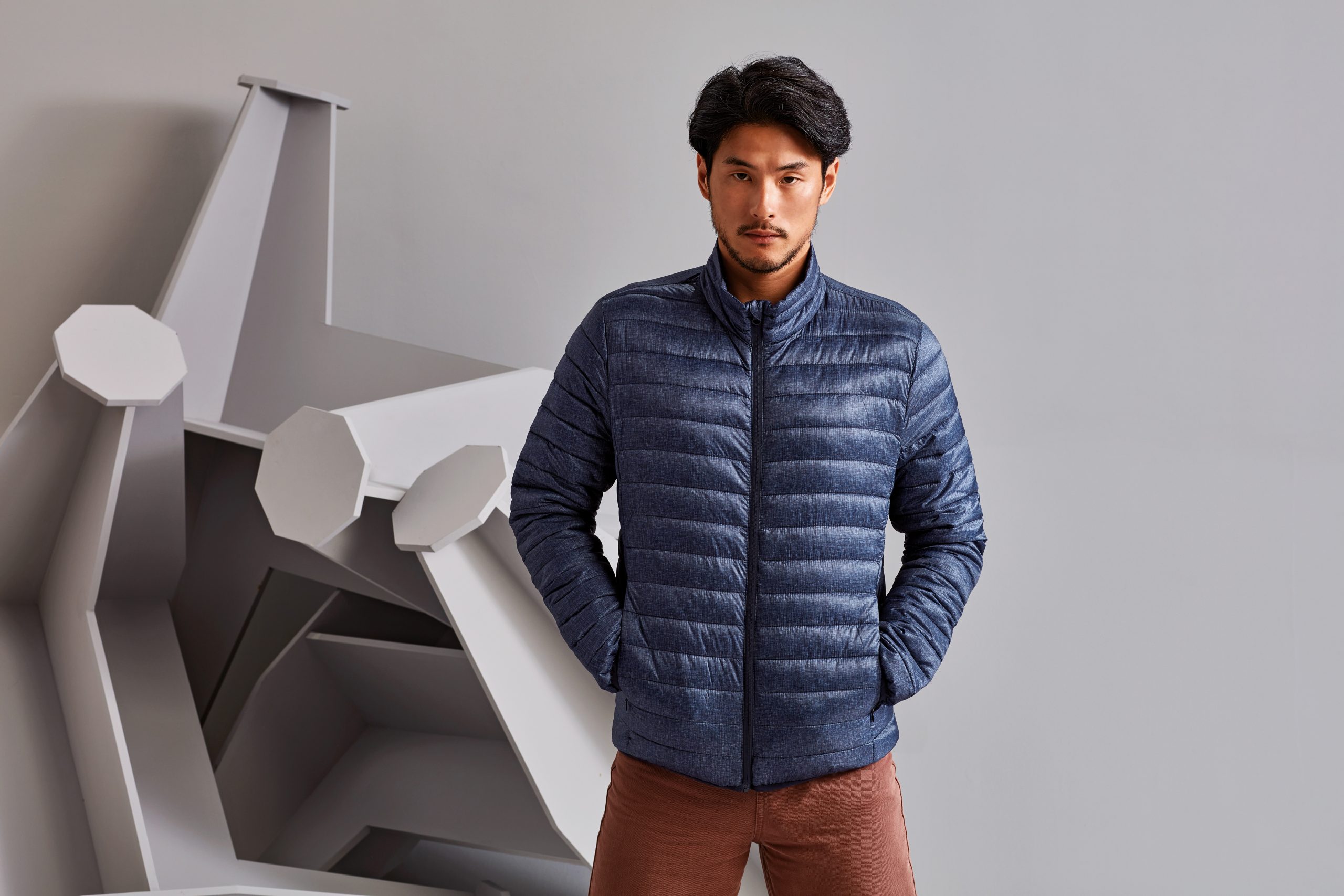 TS037 (1) 2786 - TS037 - MELANGE PADDED JACKET - Image 1