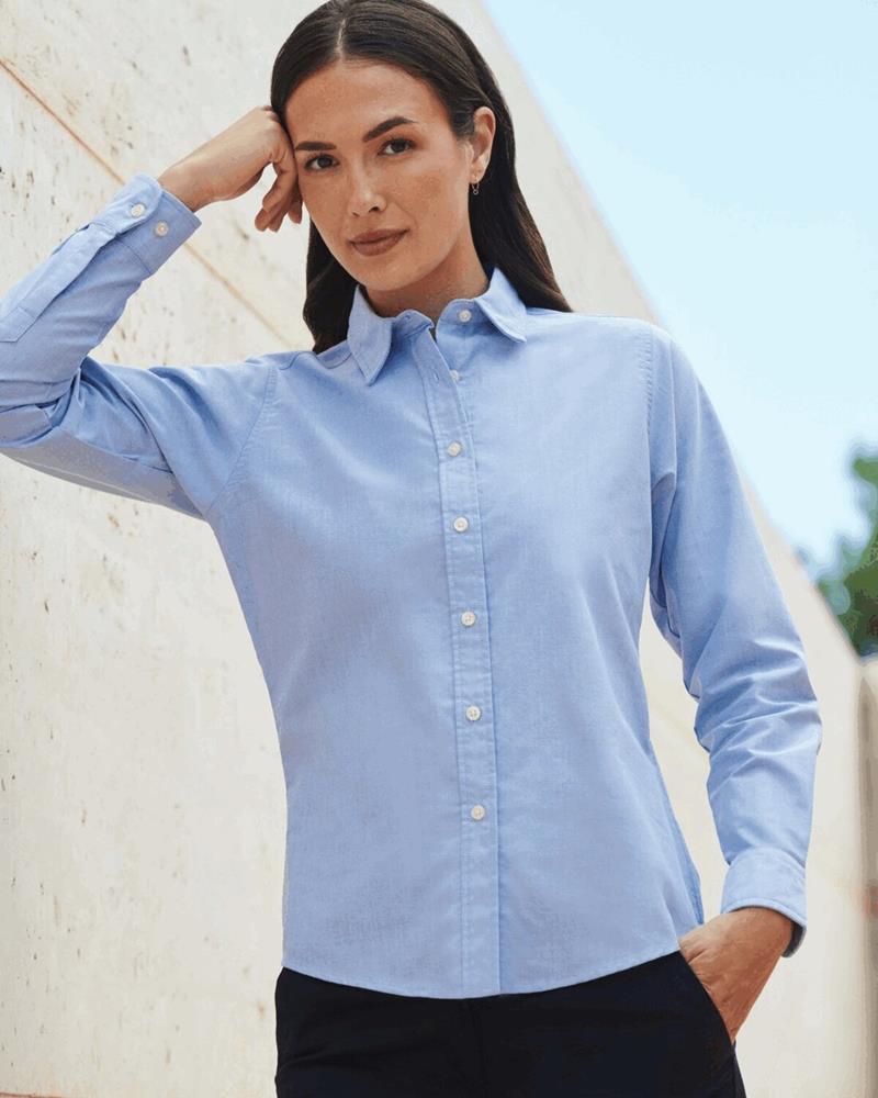 HB511M Henbury - H511 - LADIES LONG SLEEVE CLASSIC OXFORD SHIRT - Image 1