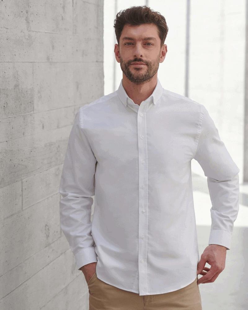 HB512C Henbury - H512C - MENS MODERN LONG SLEEVED OXFORD SHIRT - CLASSIC FIT - Image 1