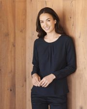 Henbury - H598 - LADIES PLEAT FRONT LONG SLEEVE BLOUSE