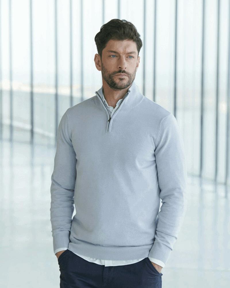 HB729M Henbury - H729 - QUARTER ZIP JUMPER - Image 1