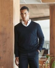 Henbury - H760 - CASHMERE TOUCH ACRYLIC V-NECK JUMPER