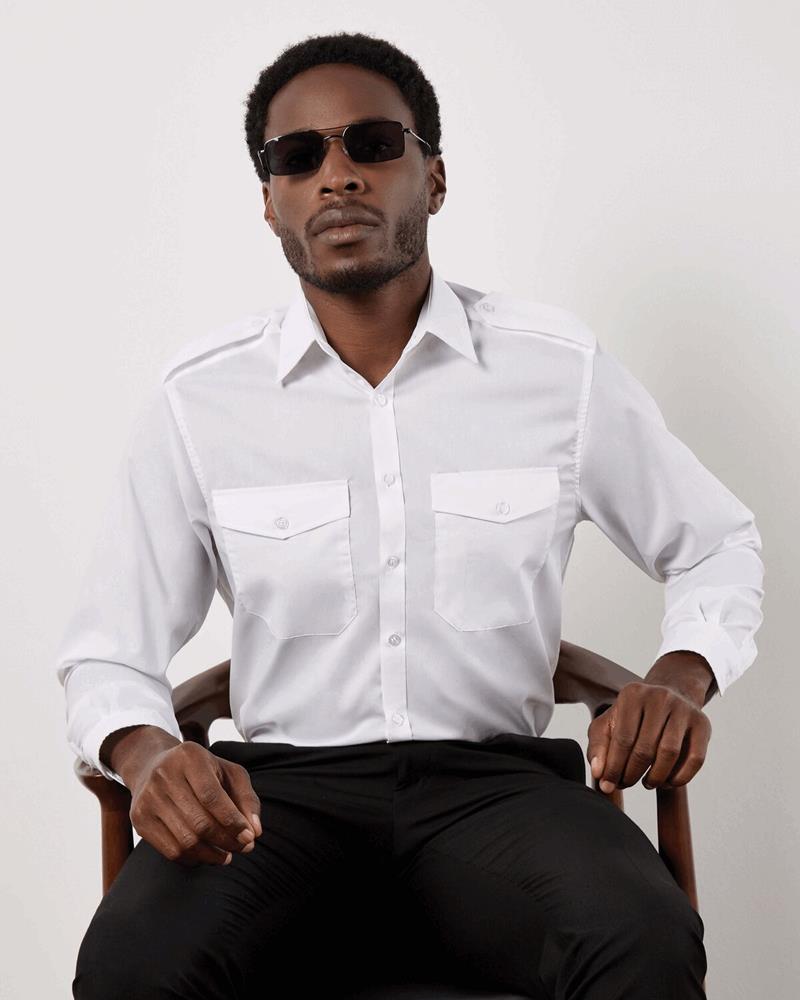 KK134M Kustom Kit - KK134 - TAILORED FIT PILOT LONG SLEEVE SHIRT - Image 1