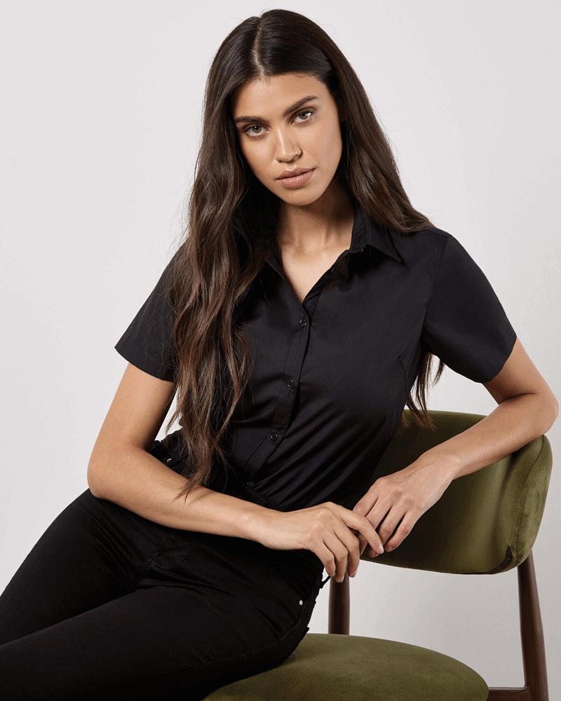 KK241M Kustom Kit - KK241 - LADIES TAILORED FIT POPLIN SHORT SLEEVE SHIRT - Image 1