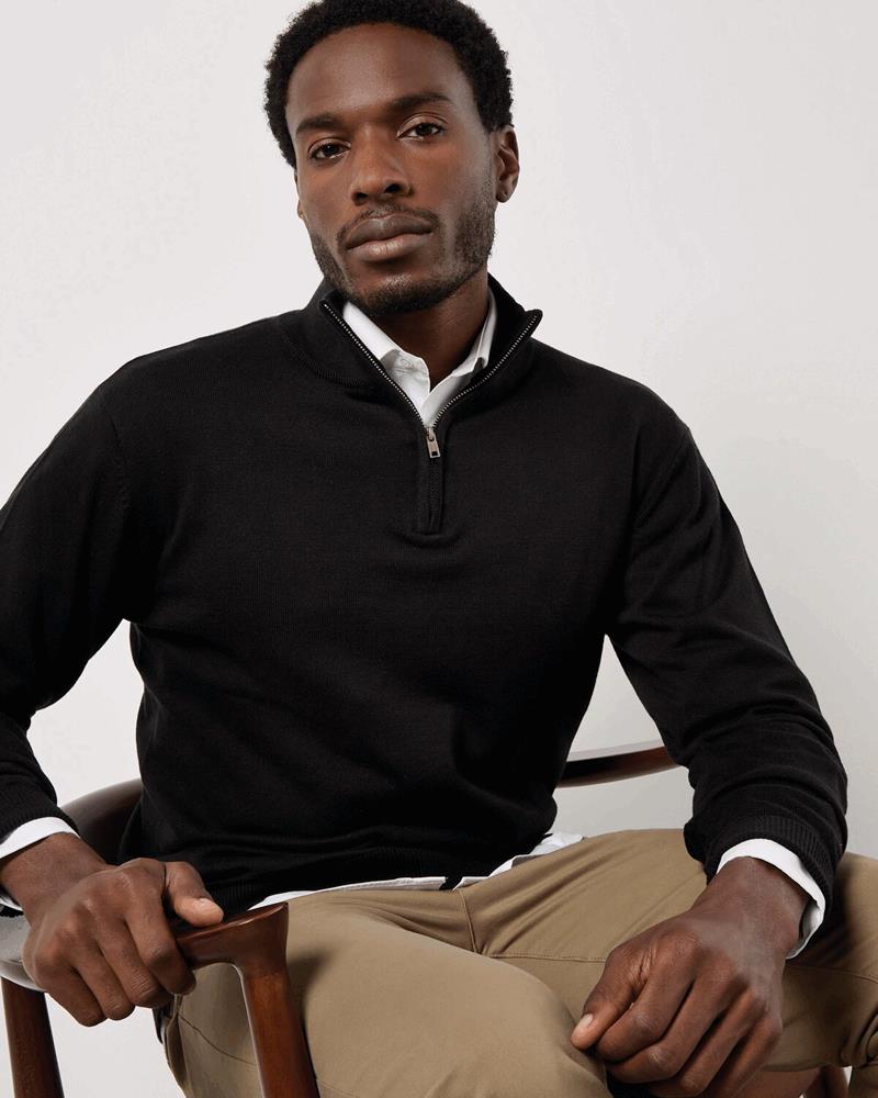 KK254M Kustom Kit - KK254 - REGULAR FIT ARUNDEL 1/4 ZIP SWEATER - Image 1