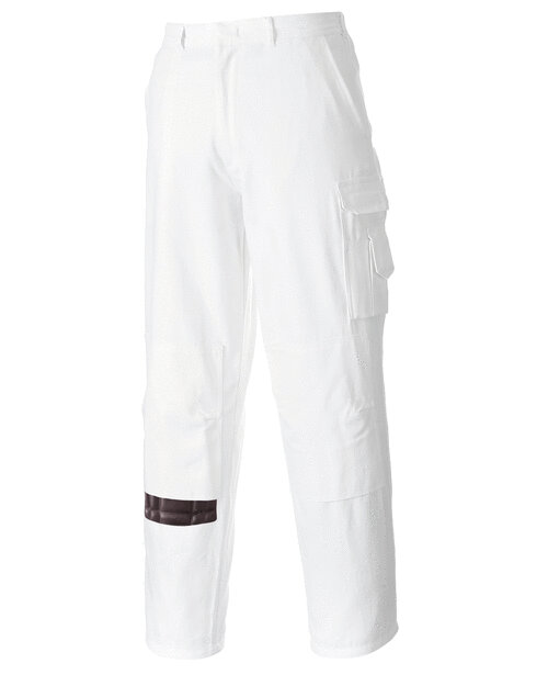PW028M_WHI_FLAT Portwest - PW028 - PAINTERS TROUSERS - Image 1
