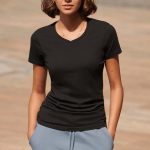 SF Clothing - ST122 - LADIES FEEL GOOD STRETCH V-NECK T-SHIRT