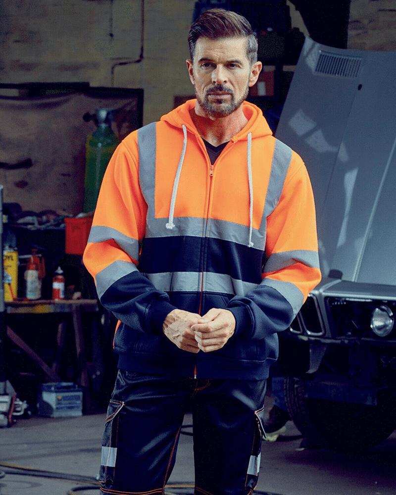 YK012M Yoko - YK012 - HI-VIS ZIP HOODIE - Image 1