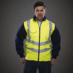 Yoko - YK075 - HI-VIS CHEVRON QUILTED JACKET WIH REMOVABLE SLEEVES