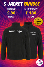 5 X Result Classic Full Zip Fleece Jackets R907 Bundle