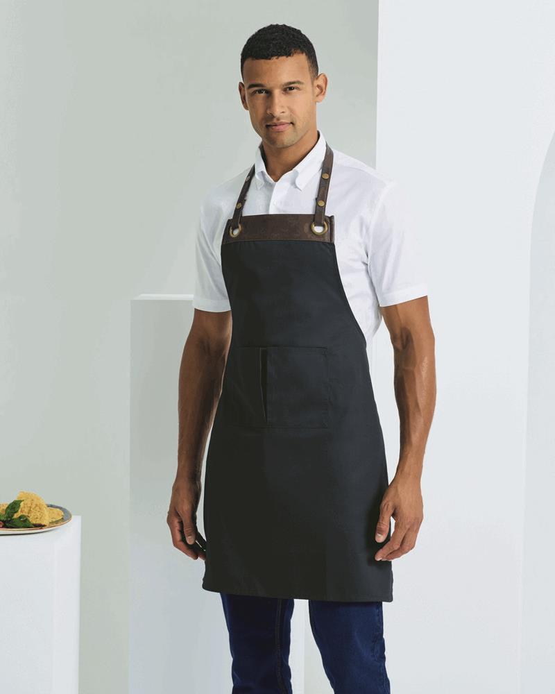 PR123M Premier Workwear - PR123 - ESPRESSO BIB APRON - Image 1