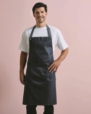 Premier Workwear - PR134 - DISTRICT WAXED LOOK DENIM BIB APRON