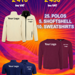 Starter Bundle 40PC for Five Employee Polos RX101 Sweatshirt RX301 Softshell R231