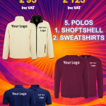 Starter Bundle 8PC for Single Employee Polos RX101 Sweatshirt RX301 Softshell R231