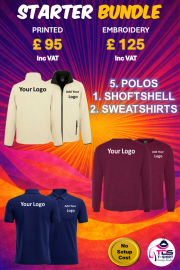 Starter Bundle 8PC for Single Employee Polos RX101 Sweatshirt RX301 Softshell R231