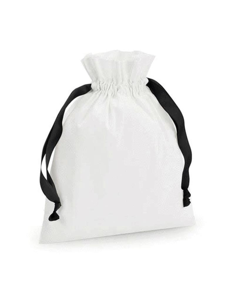 W121M Westford Mill - W121 - COTTON GIFT BAG WITH RIBBON DRAWSTRING - Image 1