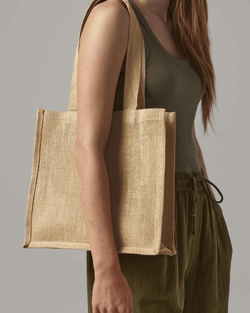 W406M Westford Mill - W406 - JUTE COMPACT TOTE - Image 1