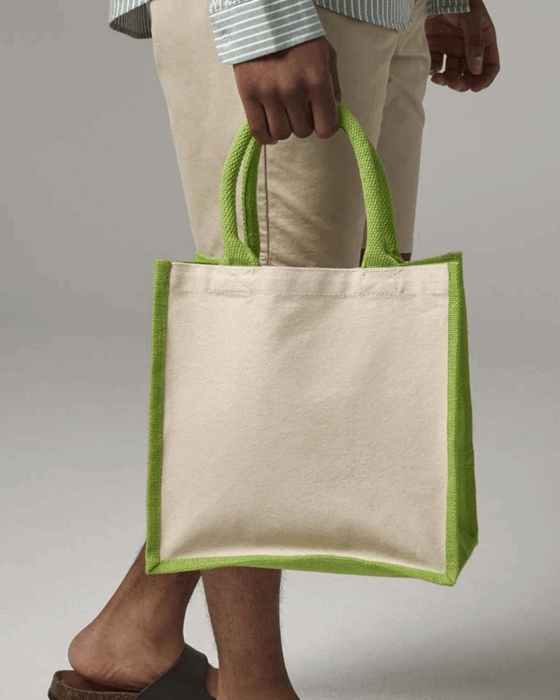 W421M Westford Mill - W421 - PRINTERS MIDI JUTE TOTE - Image 1