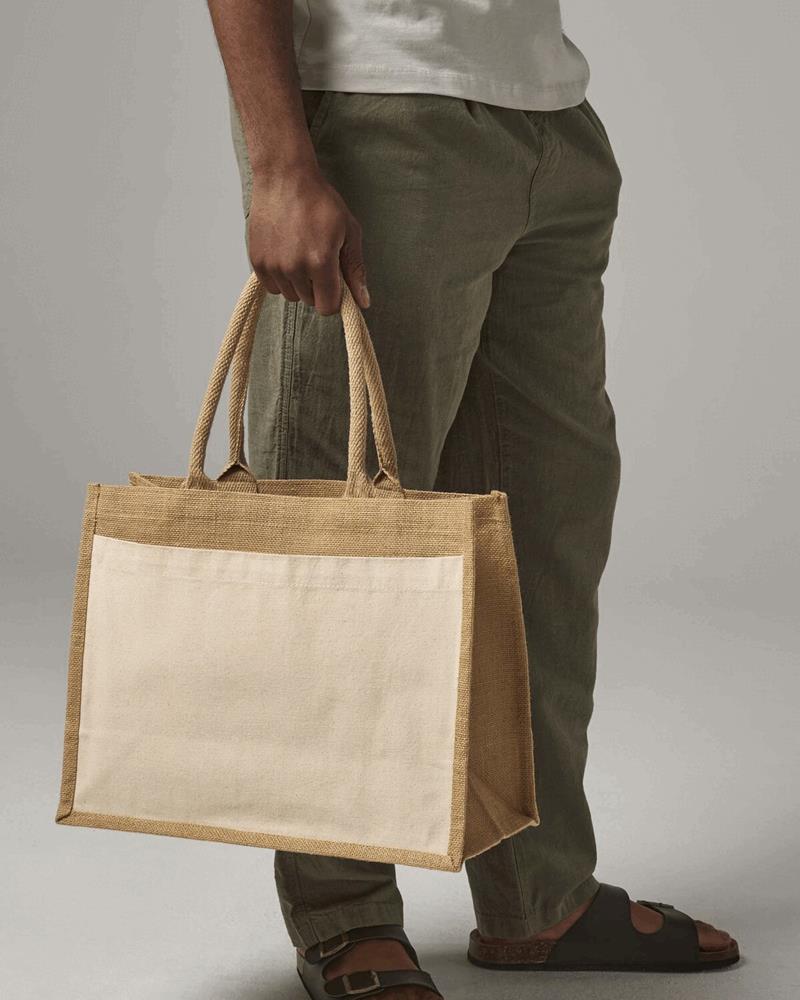 W427M Westford Mill - W427 - COTTON POCKET JUTE SHOPPER - Image 1