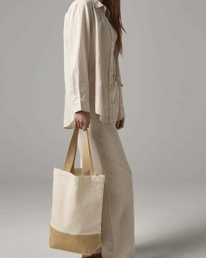 W450M Westford Mill - W450 - JUTE BASE CANVAS SHOPPER - Image 1
