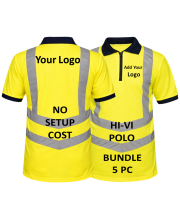 5 X Hi-Vis Regatta Polo Workwear Bundle RG477 - Image 2