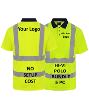 5 X  Hi-Vis Pro RTX Polo Workwear Bundle RX710 - Image 2