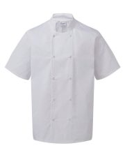 Premier Workwear - PR664 - STUD SHORT SLEEVE CHEF JACKET - Image 3
