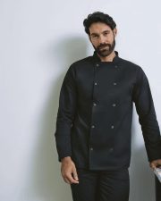 Premier Workwear - PR665 - STUDDED FRONT LONG SLEEVE CHEF JACKET
