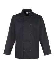 Premier Workwear - PR665 - STUDDED FRONT LONG SLEEVE CHEF JACKET - Image 2