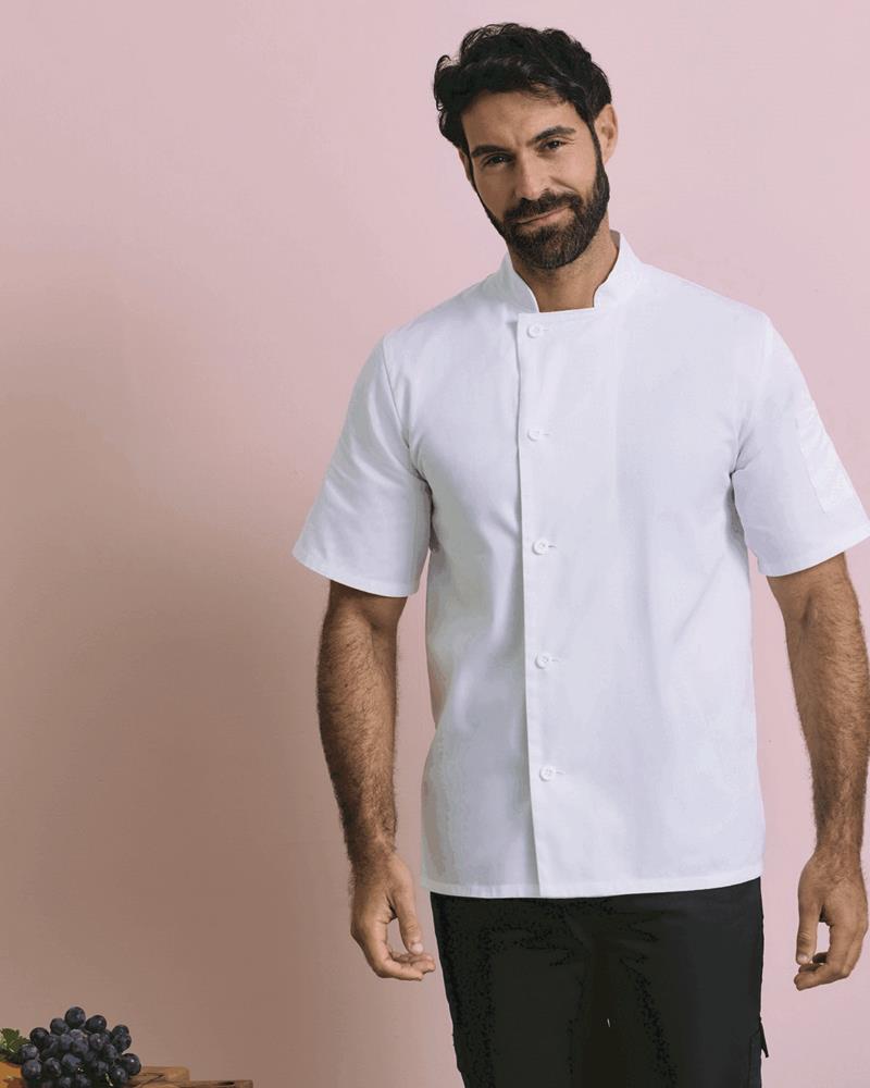 PR900M Premier Workwear - PR900 - CHEFS ESSENTIAL SHORT SLEEVE JACKET - Image 1