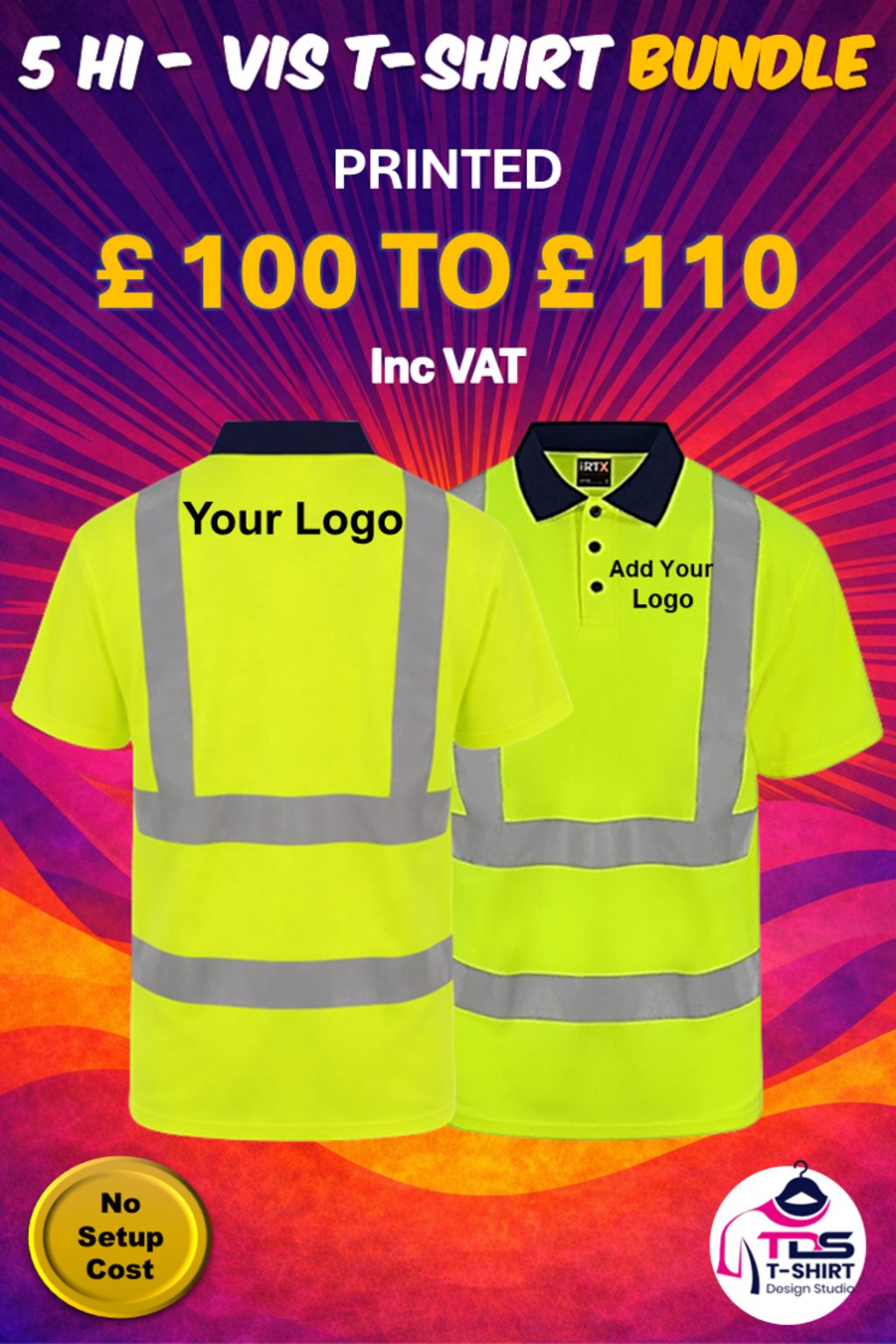 Polo (RX710) x 5pc 5 X Hi-Vis Pro RTX Polo Workwear Bundle RX710 - Image 1