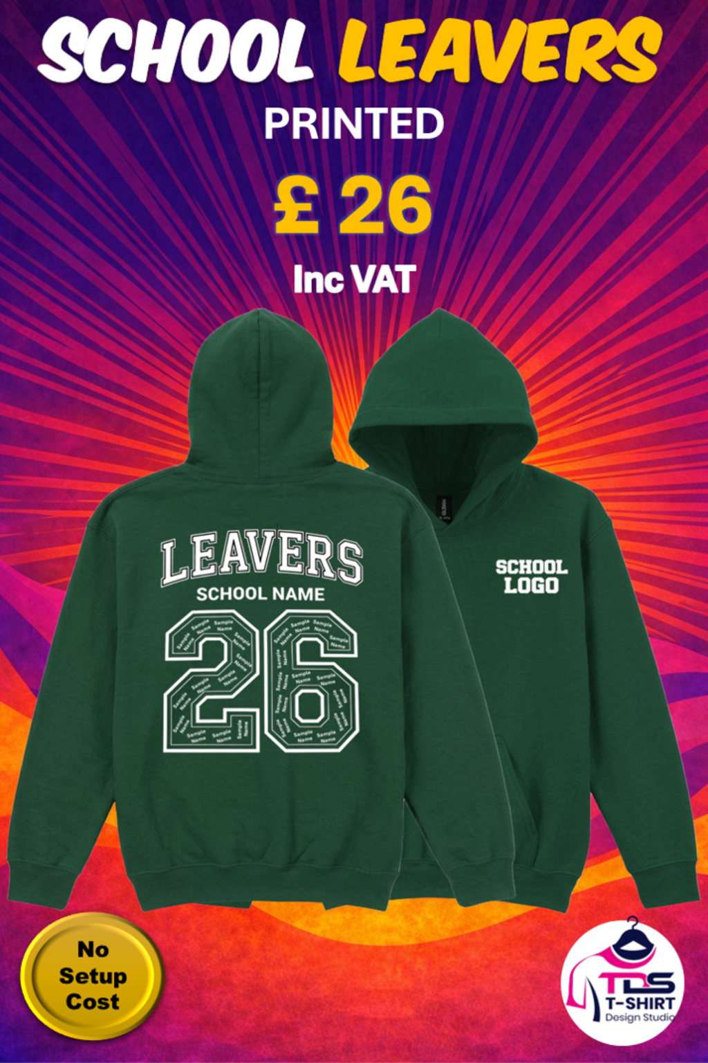 SCHOOL GD57B MAIN IMAGE School Leavers Hoodie GD57B (1pc) - Image 1
