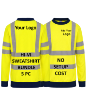 5 X  Hi-Vis Pro RTX Sweatshirt Workwear Bundle RX730 - Image 2