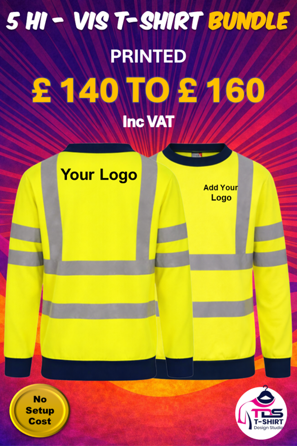 Sweatshirt (RX730) x 5pc 5 X Hi-Vis Pro RTX Sweatshirt Workwear Bundle RX730 - Image 1