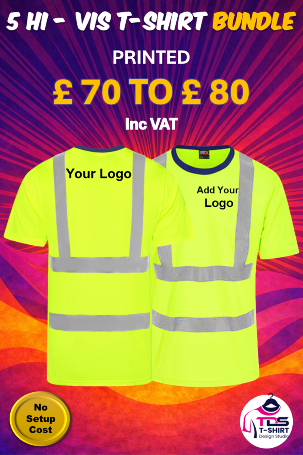 T-shirt (RX720) x 5pc 5 X Hi-Vis Pro RTX T-shirt Workwear Bundle RX720 - Image 1